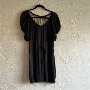 Elegant Black Puff Sleeve Dress